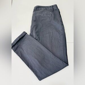 Eddie Bauer Pants Women Size 12 Gray Specialty Dyed Chino Skinny‎ Boot Beltloops
